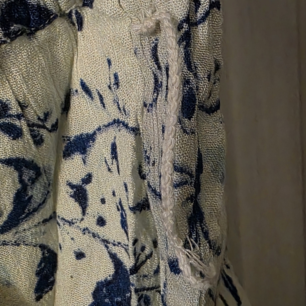 Anthropologie Blue and White Floral Clemente Off the Shoulder Romper - Picture 8 of 10